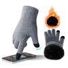ineepor Alpaca Gloves Men Women Double Layer Touchscreen Thermal Warm