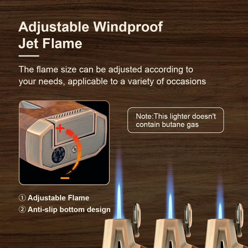 Torch Lighter Built-in V Cutter,Refillable Butane Torch Lighter,Men's Gift,All-in-one Windproof