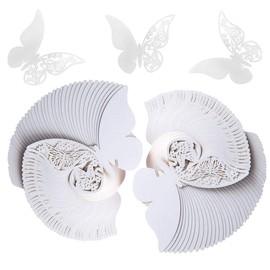 TFSYLISA Butterfly Place Cards Laser Place Cards Name Cards Wedding Hollow Pattern Butterfly Cup Cards for Birthdays Party Table Decoration Pack of 100 Pink