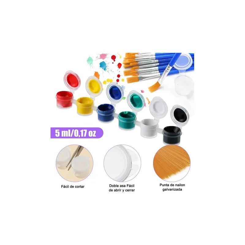 6pcs 5ml 50 Tiras De Pintura Vacías, Botes Tazas De