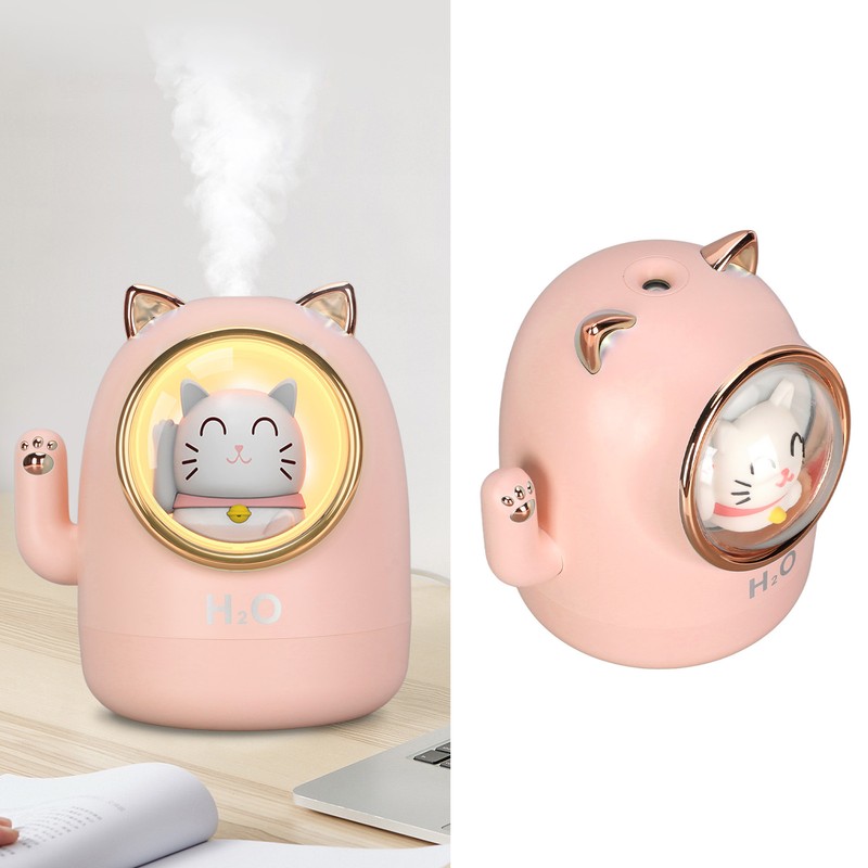 Humidifier Aroma Diffuser Cat Shape 400ml Capacity Timing Humidifier Home