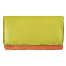 Luxury Multicolour Woman’s Leather Matinee Purse - RFID Blocking Women's RFID Blocking, Ladies Designer Wallet Popper Opening Soft Premium Leathers - Green
