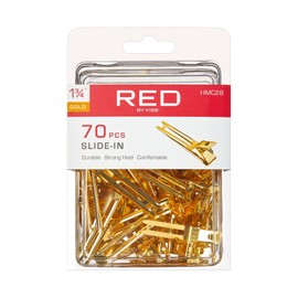Red by Kiss Gold Metal Hair Clips, Durable Sturdy Hold for Long Lasting Styling & Curl Setting, Rust-Free Hair Pins for Thick & Thin Hair (35, Slide-In)