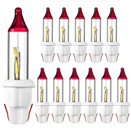 Ganeen 12 Piezas Mini Bombillas Navideñas de Repuesto 3.5 V Bombillas Incandescentes Intermitente Transparente con Base Decoraciones de Luces para Dormitorio Aula Luces del Árbol de Navidad (Blanco)