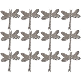ALPHA Living HOME - Servilleteros de libélula – 12 piezas elegantes accesorios de mesa decorativos de metal para bodas, cenas, día festivo y decoración de mesa diaria (plata)