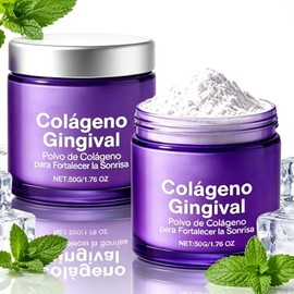 2PCS Polvo de Colgeno para Encas, Polvo Dental de ColGeno  Polvos Dental para Una Sonrisa Fuerte, Mantiene la Salud de las Encas, Aliento Fresco,...  