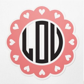 Decal Stickers of Heart Patterns Frame Premium Indoor (No Waterproof) Vinyl Decal Stickers for Laptop Phone Accessory Helmet Car Window Mug Tuber Cup Door Wall Decoration - USCVER3c36030BL0124