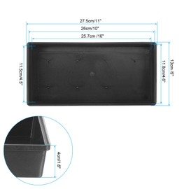 PATIKIL Plastic Design Bowl 3 Pieces 11 Inch Flower Arrangement Base for Decoration Black