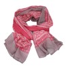 Marius Pattern Soft Spring Summer Lightweight Neck Scarf (Pink/Grey)