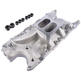 Weonefit 84026 Aluminum Dual Plane Intake Manifold Replacement for Ford Small Block Windsor, 1962-1965 V8 4.3L/260, 1963-1969 V8 4.7L/289, 1968-2001 V8 5.0L/302