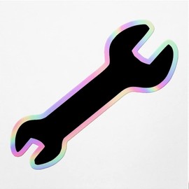 Holographic Decal Stickers of Wrench Premium Waterproof Vinyl Decal Stickers for Laptop Phone Accessory Helmet Car Window Mug Tuber Cup Door Wall Decoration ANDVER3e77012HO