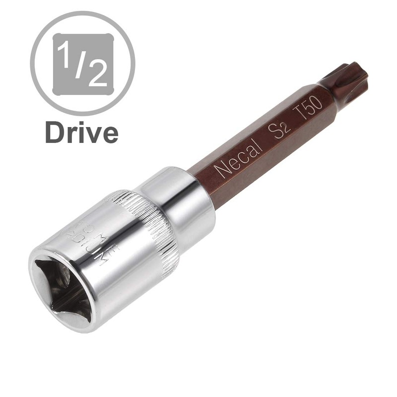 sourcing map 1/2-Inch Drive T50 Torx Bit Socket S2 Steel