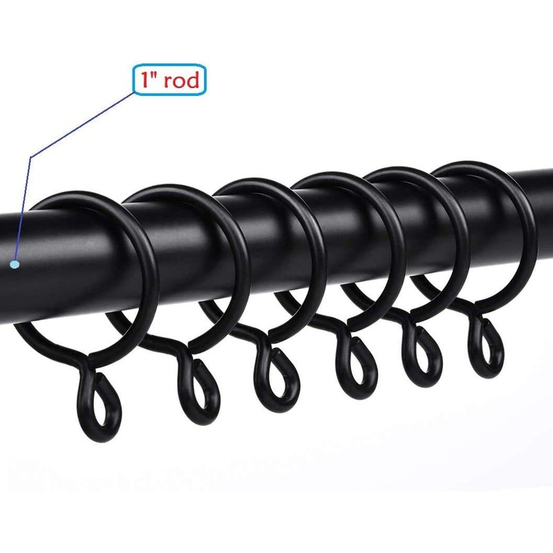 Curtain Rings with Eyelet - 1.7" Metal Ring for Curtain