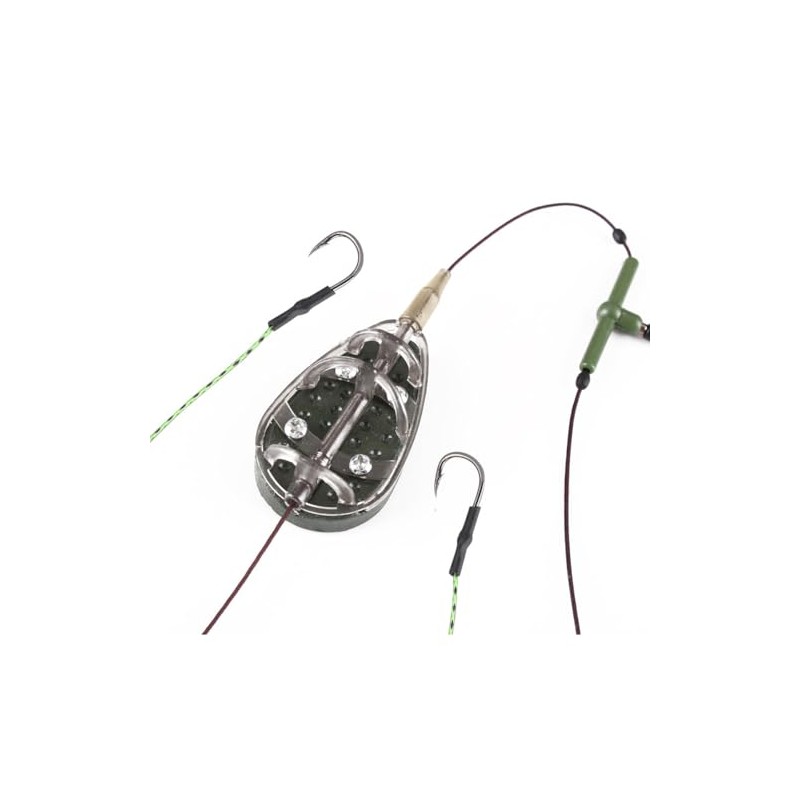 FOLANDO Professional European Carp Fishing Rig with 80g Feeder &