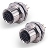 Lonlonty M12 5-Pin Female Socket for Rear Panel Mounting Sensor