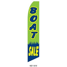 (3) three BOAT SALE gr/bl/yel 11.5' Swooper #8 Feather Flags BANNERS