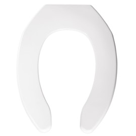 Bemis 1055 000 Elongated Open Front Plastic Toilet Seat Without Cover, White