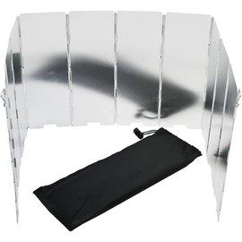 Stove Windshield Foldable Camping Shield - Camp Stove Windscreen for Outdoor Camping - 10 Aluminum Plates Camping Wind Shield for Stove - Folding Wind Shield with Carrying Case for Camping Accessories