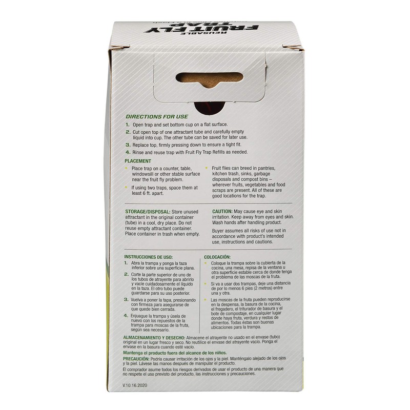 RESCUE! Fruit Fly Trap – Reusable, Includes Liquid Bait Attractant