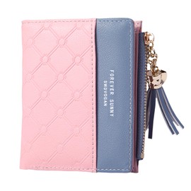 MAXQUU 1 Piece Coin Purse with Multiple Card Slots and Compartments, Mini Purse, Women's Wallet, Short Coin Purse, Large Capacity Snap Card Holder (Pink), pink, Modern