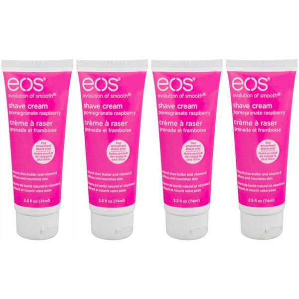 eos Shave Cream Pomegranate Raspberry, 2.5 Ounces Each (Value Pack of 4)