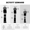 Scott Edward Black Classic Stripes Golf Club Head Covers, Acrylic