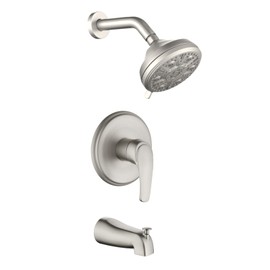 Tub Shower Faucet Combo Set Bathtub Faucet Set Shower System with Tub Spout Shower Tub Kit Shower Valve and Trim Kit Shower Fixtures Brushed Nickel