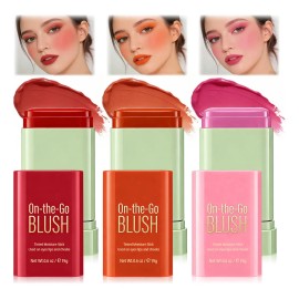 3pcs Maquillaje Colorete En Barra Labios Y Mejillas Natural