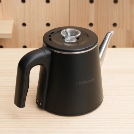 ASCOT HOMEDAS Electric Retro Hot Water Stainless Steel Kettle 1500W (Polished Black)