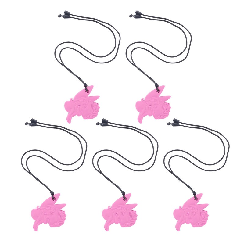 5Pcs Chew Necklace Food Grade Silicone Chewing Pendant for Toddlers