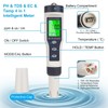 flintronic 4-in-1 PH Meter, PH/TDS/EC Temperature Tester with Backlight, 0-14