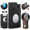 SEMKONT Triple Jet Flame Cigar Lighter with Cutter, Windproof Butane