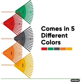 Pack of 2 Kids Rake with Hardwood Handle, Durable Plastic Head to Sweep Leaves in Lawn and Tidying Up The Garden, 34" (Grey)