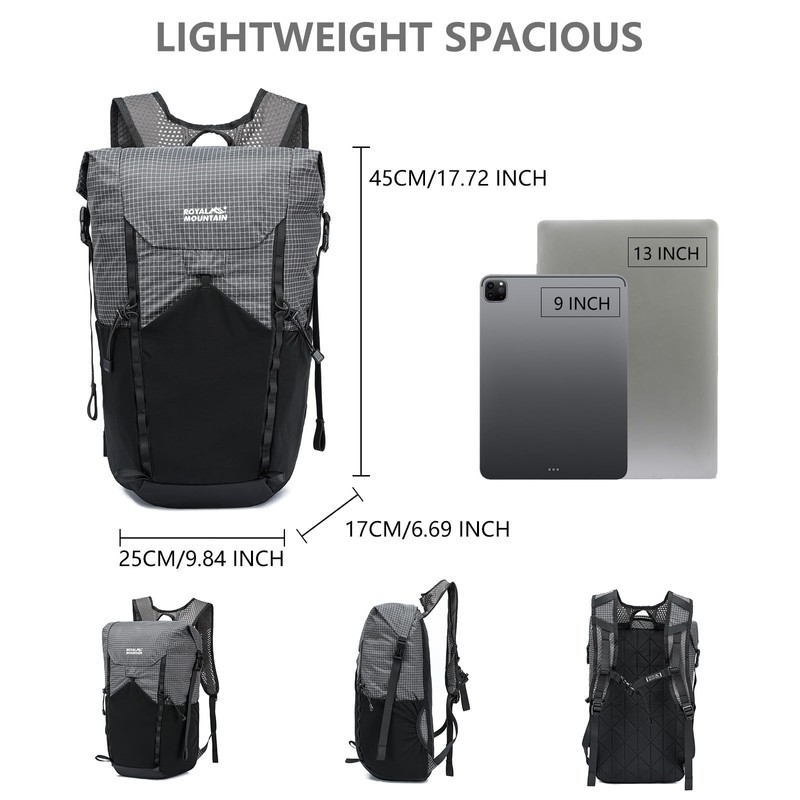 ROYAL MOUNTAIN 20l Hiking Backpack For Women&Men, Water Resistant Daypack