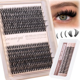 Geeneiya Manga Fairy Lash Clusters Spike Fluffy Eyelash Clusters 8-16MM Lash Extension D Curl Wispy Cluster Eyelash Extensions Spikes Individual Lashes for Professional and Beginners by Geeneiya