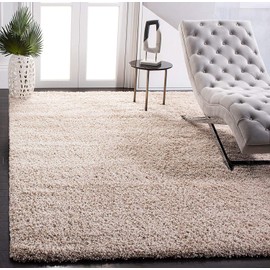SAFAVIEH California Premium Shag Collection 5'3" x 7'6" Beige SG151 Non-Shedding Living Room Bedroom Dining Room Entryway Plush 2-inch Thick Area Rug