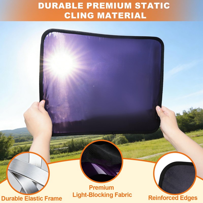 KOCZIL Car Window Shades - Static Cling Sun & Glare