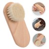 Beavorty 2pcs Half-Circle Nail Brushes Handle Wooden Fingernail and Toenail