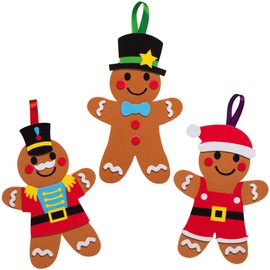 Baker Ross Gingerbread Man Mix and Match Kits - Pack of 8, Christmas Arts and Crafts and Christmas Decorations for Kids (AX357)