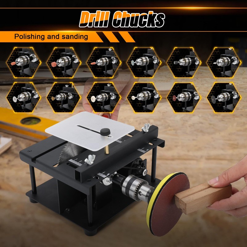 Mini Table Saw, 100W Portable Small Desktop Electric Saw, Speed