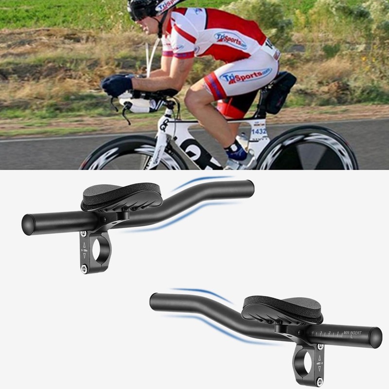 Triathlon Bicycle Handlebars, Black, TT Handlebars, Aero Bars, Aluminium Alloy,