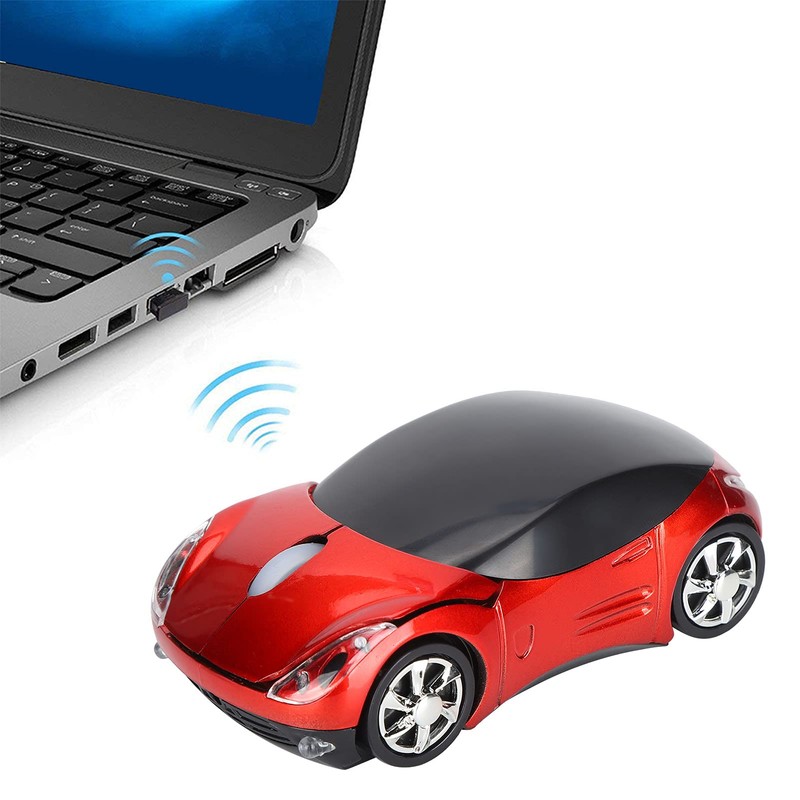 Car Shape Wireless Mouse, Portable Ergonomic Computer Mouse with USB