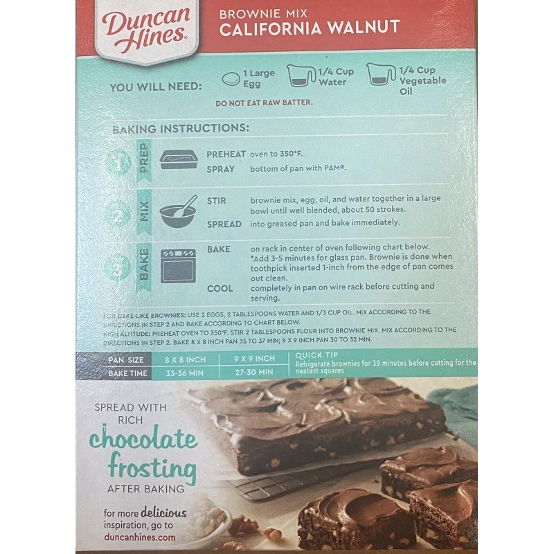Duncan Hines SIGNATURE California Walnut Premium Brownie Mix 17.6 oz