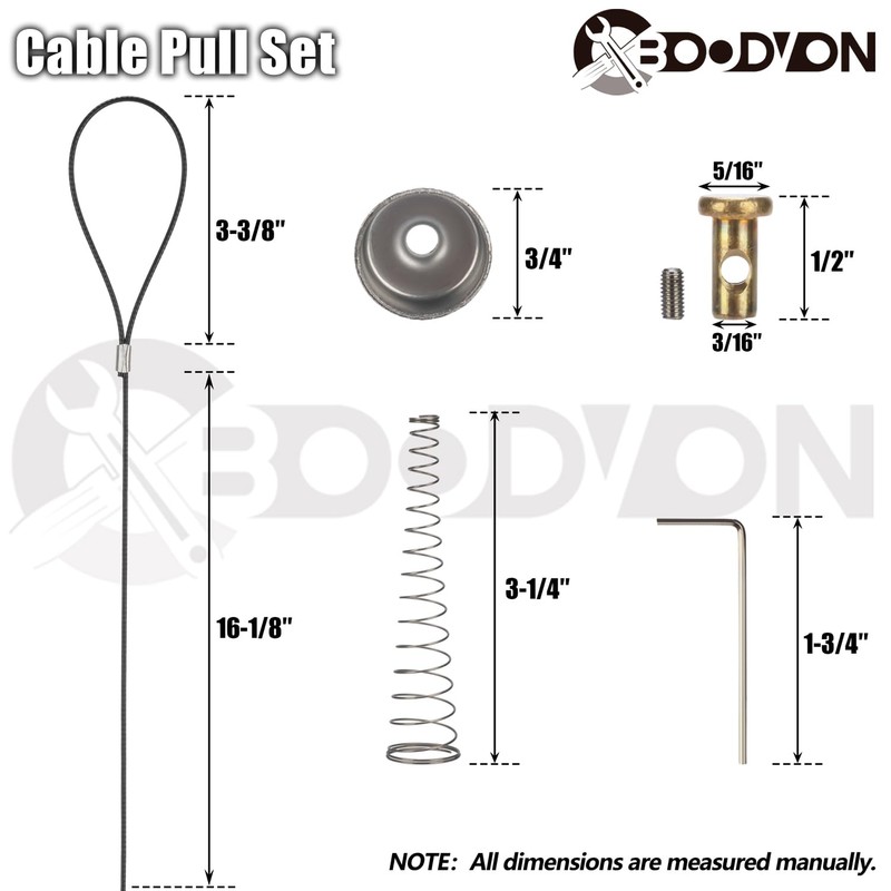 BOODVON Gate Latch Cable Pull with Spring, Metal Gate Opener
