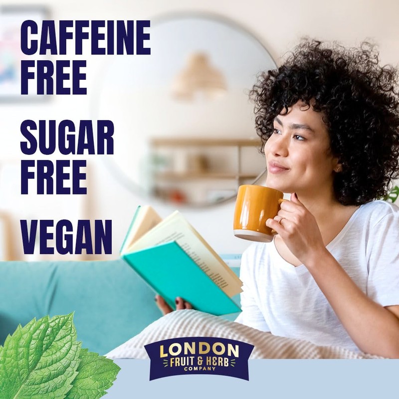 London Fruit & Herb Sweet Peppermint Tea, Caffeine-Free Herbal Infusion,