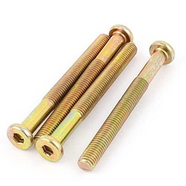 uxcell M8 X 80mm Threaded Hex Socket Head Cap Screws Bolts Bronze Tone 4 Pcs