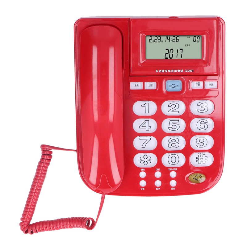 Corded Desktop Phone Wired Fixed Telephone with Big Ringtone Luminous