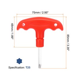 sourcing map Golf Spike Wrench Tool T25 Golf Torque Wrench Stainless Steel Golf Head Adjustment Tool Golf Driver Torque Tool with Plastic Handle for Golf Club Driver Shaft Adapter, Red