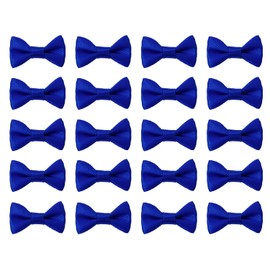 Shapenty Mini Satin Ribbon Bows Flowers Bowknot for Sewing Dress Craft Project Scrapbooking Wedding Birthday Christmas Ornaments Embellishment Gift Decor Wrapping, 20PCS (3 x 1.5cm, Dark Blue)