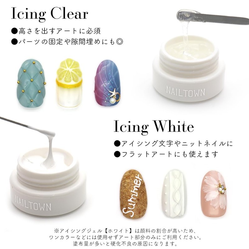Nail Town Gel Icing Gel, 0.1 oz (3 g) (Clear),